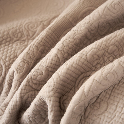 Avelena | Elegante Fransen Baumwolldecke Luxuriöses Solides Weiches Paisleymuster, Kuschelige Leichte Tagesdecke, Perfekt Für Sofa Oder Bett, Neutrales Sandiges Taupe Beige, 50X60 Zoll