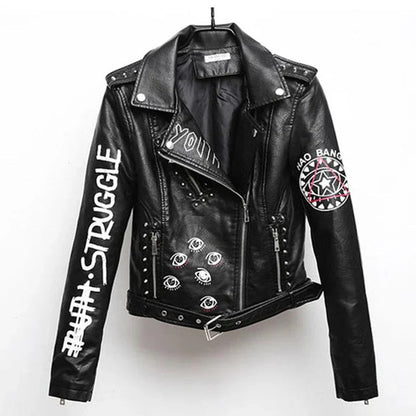 Avelena Vintage Biker Lederjacke mit Kunstfell für Damen | Perfekt für Alltagstragen