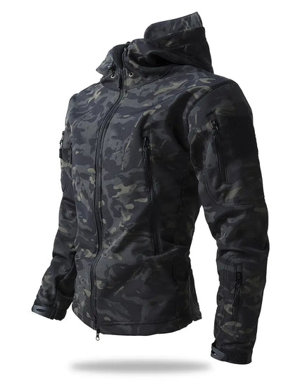 Avelena | Herren Kapuzen-Windjacke mit Reißverschluss Lässige Taktische Jacke