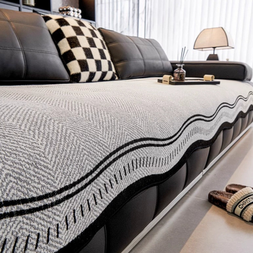 Avelena | Modern Wave Anti-Rutsch Sofabezug