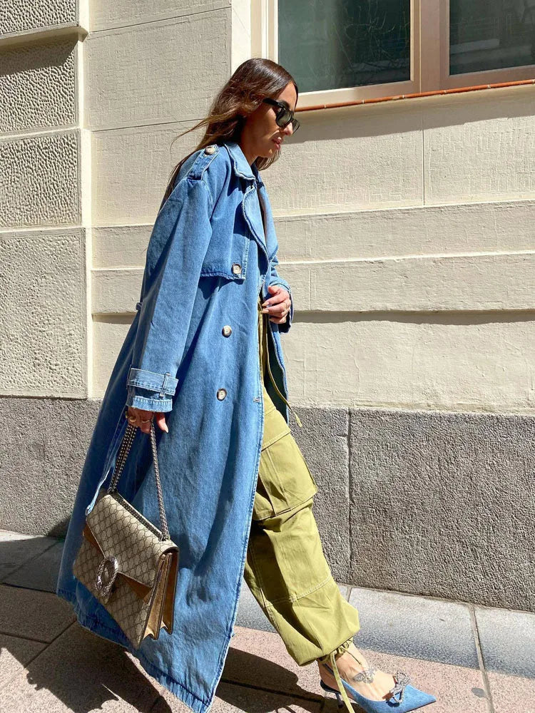 Avelena | Trenchcoat im angesagten Jeans-Look