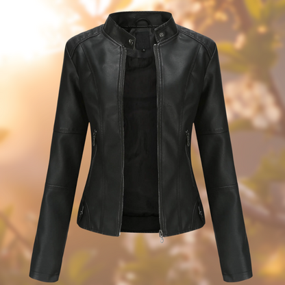 Avelena | Damen Biker Reißverschlussjacke Langarm