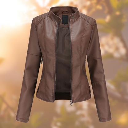 Avelena | Damen Biker Reißverschlussjacke Langarm