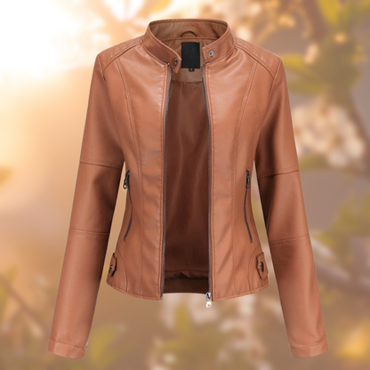 Avelena | Damen Biker Reißverschlussjacke Langarm