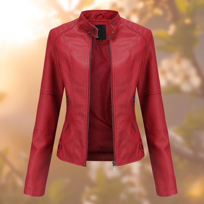 Avelena | Damen Biker Reißverschlussjacke Langarm
