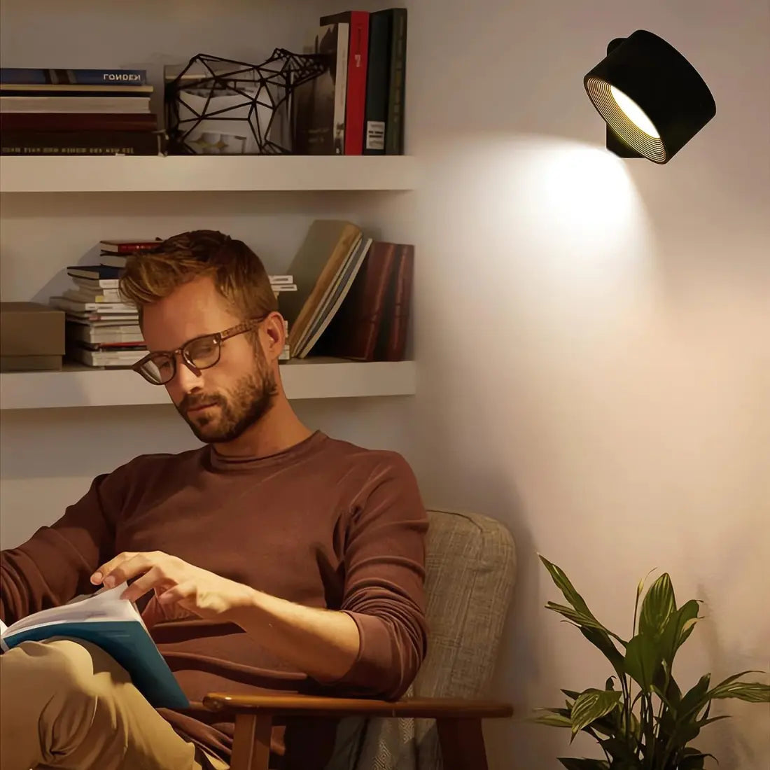 Avelena | Wandlampe Wiederaufladbar Kabellos 360°