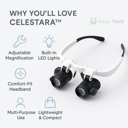 Avelena | Celestara™ | LED-beleuchtete Präzisionslupe mit einstellbarer Helligkeit | Ideal zum Lesen, für Hobbys und detaillierte Arbeiten