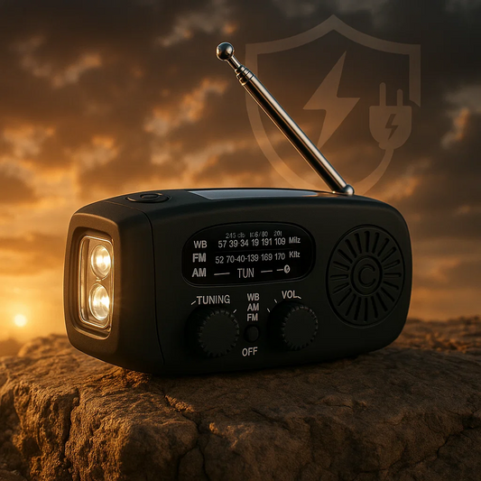 Avelena | Tragbares Aufziehradio | AM/FM, Wetterberichte & Eingebauter Powerbank für Notfallvorsorge