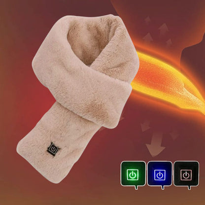 Avelena | Beheizter Kunstpelzschal UK – Wiederaufladbarer USB-Winter-Schal, Weicher thermischer Halswärmer