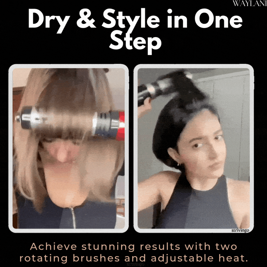 Avelena | 3-in-1 Rotierender Haartrockner und Styler mit einstellbarer Temperatur für mühelose Locken und Wellen