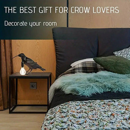 Avelena | E14-Birne mit Stecker Gotische Rabenlampe Vintage Harz Vogel Lampe für Nachttisch, Büro, Wohnzimmer Bauernhaus Art Deco Stil