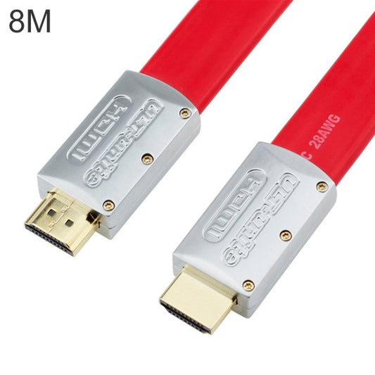 Avelena | ULT-unite 4K Ultra HD vergoldetes HDMI zu HDMI Flachkabel, Kabellänge: 8m (Rot)