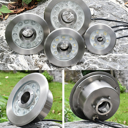 Avelena | 12W Landschaft Bunt Farbwechsel Ring LED Edelstahl Unterwasser Springlicht (Bunt)