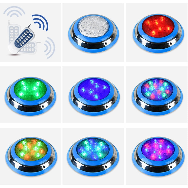 Avelena | 15W LED Edelstahl Wandmontierte Poolbeleuchtung Landschaft Unterwasserlicht (Buntes Licht + Fernbedienung)