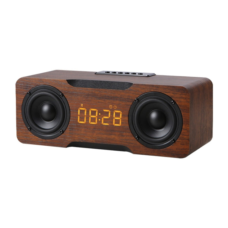 Avelena | M8C Multifunktionaler Wecker Bluetooth Lautsprecher (Dunkelbraun)