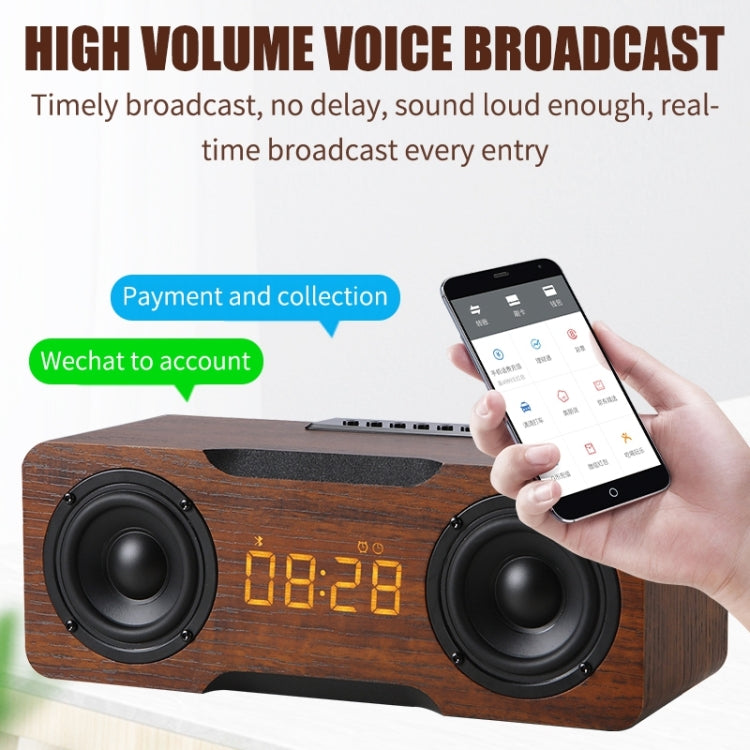 Avelena | M8C Multifunktionaler Wecker Bluetooth Lautsprecher (Dunkelbraun)