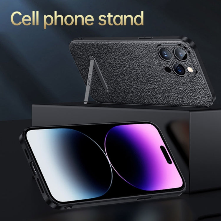 Avelena | iPhone 14 SULADA Berühmte Künstler-Serie Litchi Leder PC + TPU Handytasche - Orange