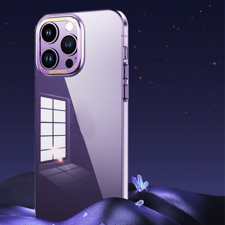 Avelena | iPhone 14 Metall Linse Ring Klare PC Handyhülle - Sierra Blau