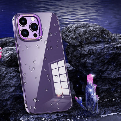 Avelena | iPhone 14 Metall Linse Ring Klare PC Handyhülle - Sierra Blau