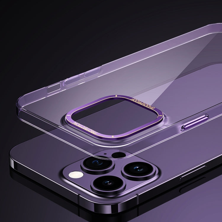 Avelena | iPhone 14 Metall Linse Ring Klare PC Handyhülle - Sierra Blau
