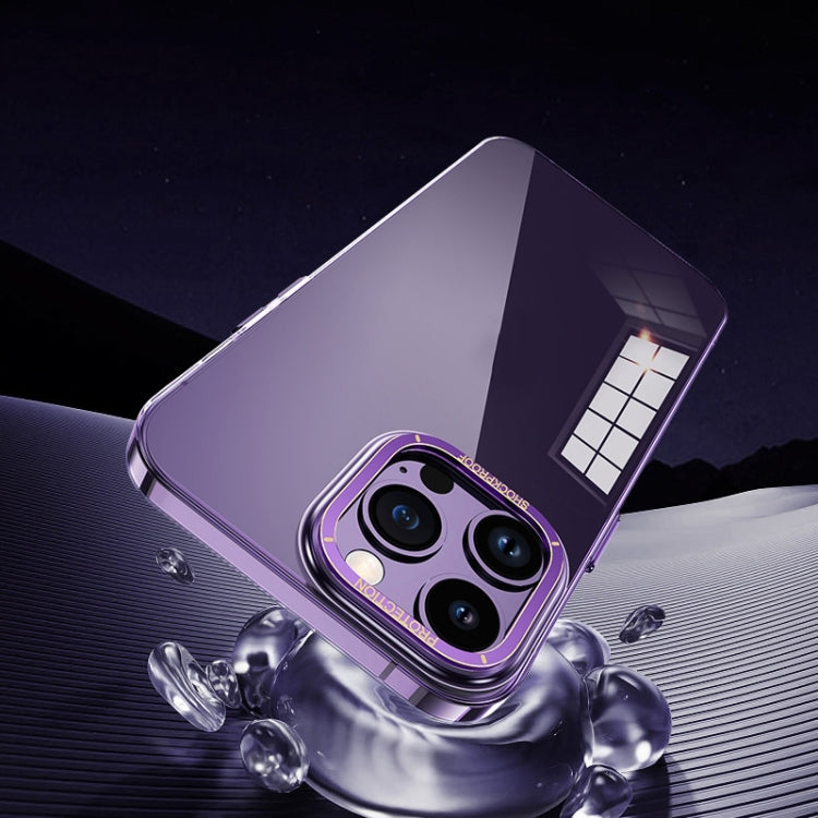 Avelena | iPhone 14 Metall Linse Ring Klare PC Handyhülle - Sierra Blau