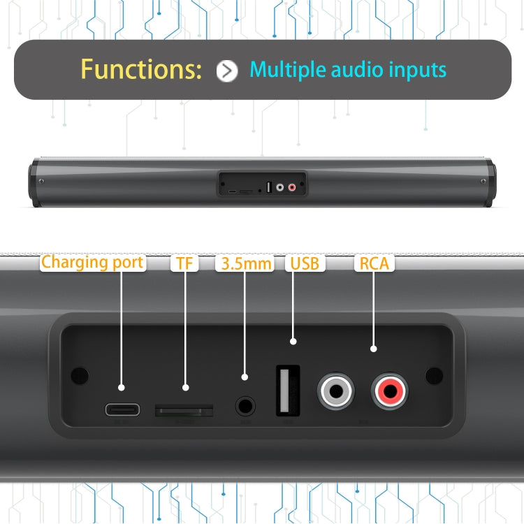 Avelena | BS-10 Bluetooth 5.0 Lautsprecher TV Soundbar mit Fernbedienung (Schwarz)