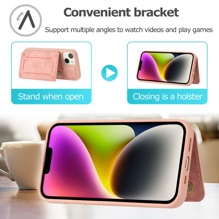 Avelena | iPhone 14 Dream Magnetic Back Cover Card Wallet Handyhülle - Rosa