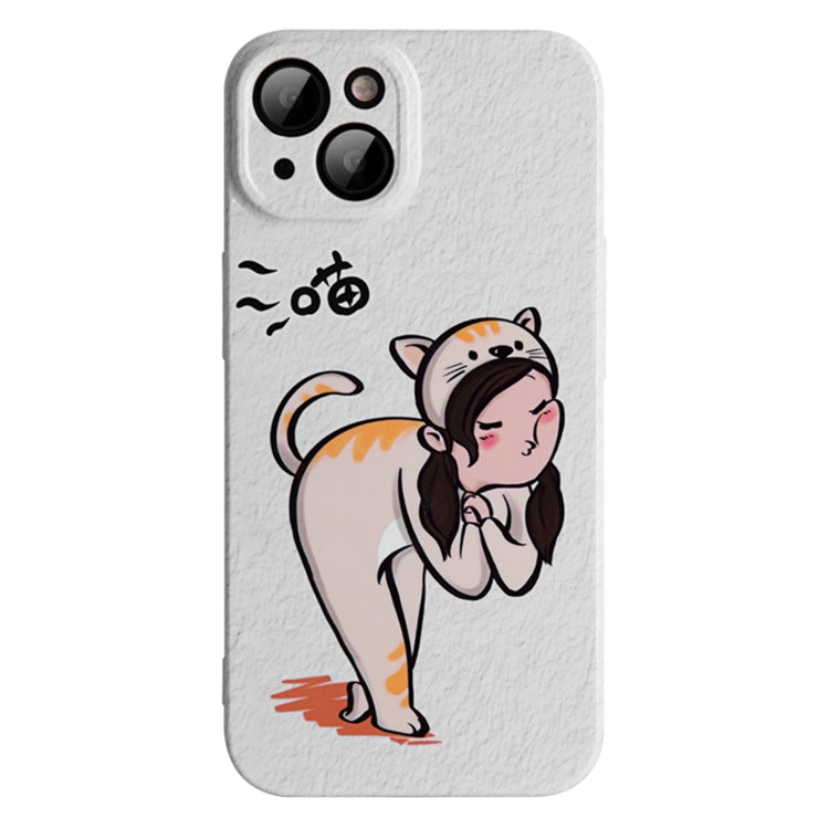 Avelena | iPhone 14 Cartoon Tier Süßherz Stil PC Schutz Handyhülle - Katze