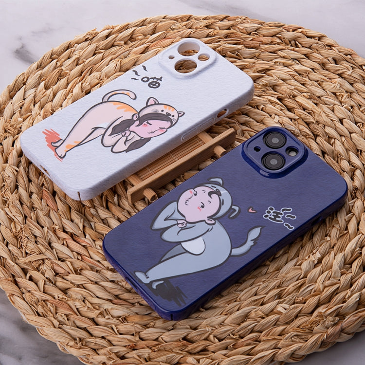Avelena | iPhone 14 Cartoon Tier Süßherz Stil PC Schutz Handyhülle - Katze
