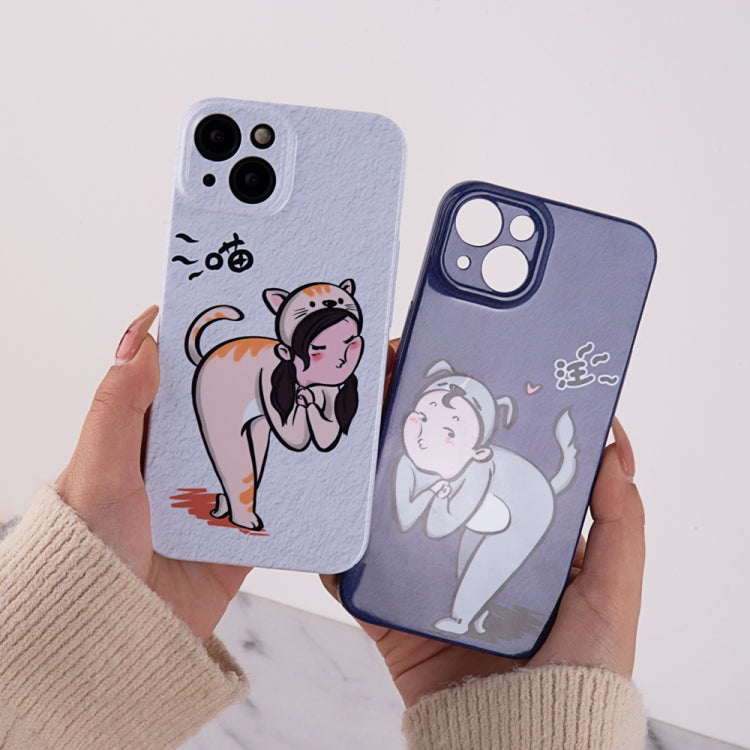 Avelena | iPhone 14 Cartoon Tier Süßherz Stil PC Schutz Handyhülle - Katze