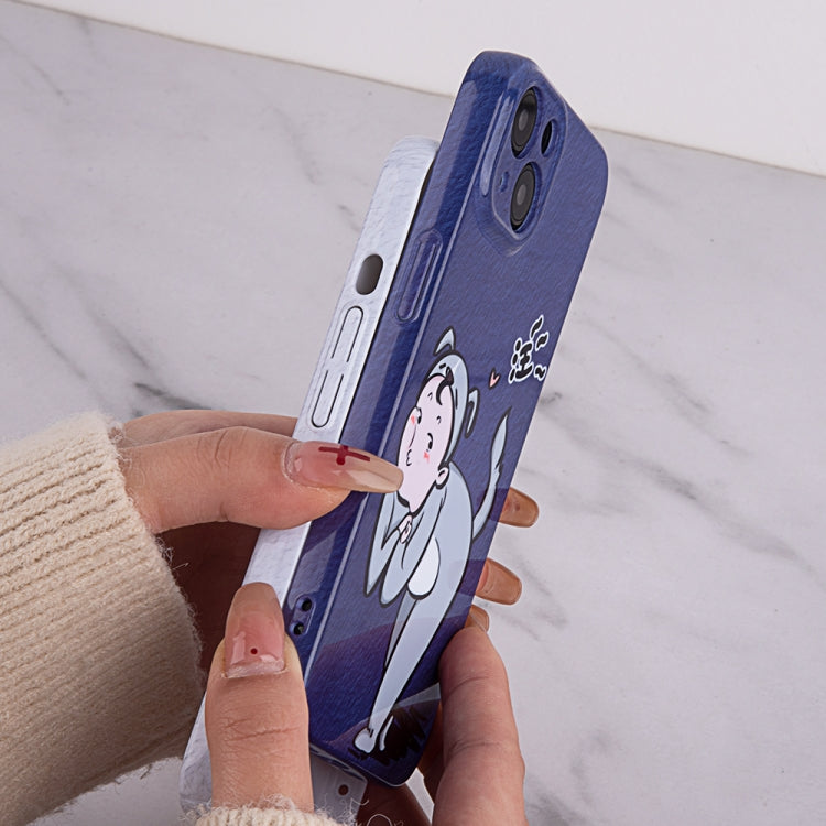 Avelena | iPhone 14 Cartoon Tier Süßherz Stil PC Schutz Handyhülle - Katze