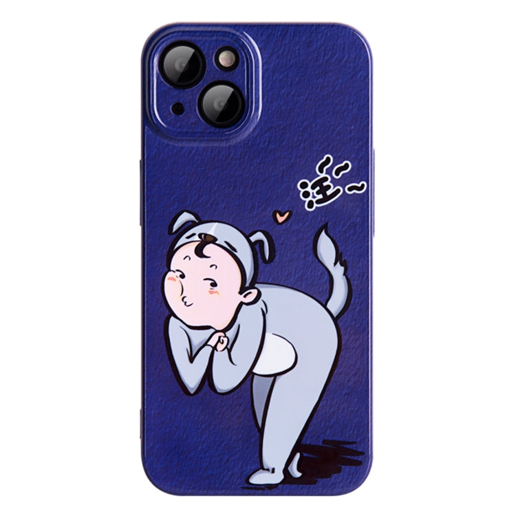 Avelena | iPhone 14 Plus Cartoon Tier Süßherzen Stil PC schützende Telefonschutzhülle - Hund