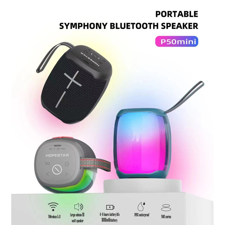 Avelena | HOPESTAR P50 mini TWS Outdoor RGB Licht IPX6 wasserdicht Bluetooth Lautsprecher (Schwarz)