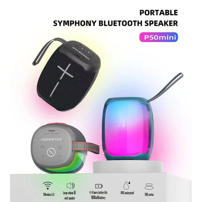 Avelena | HOPESTAR P50 mini TWS Outdoor RGB Licht IPX6 wasserdicht Bluetooth Lautsprecher (Schwarz)