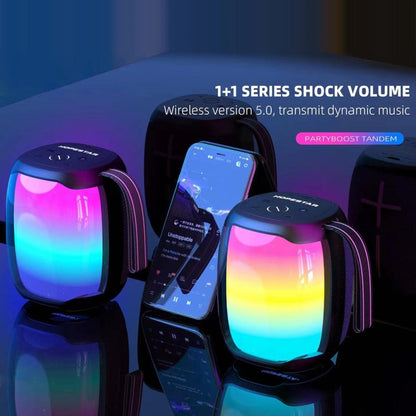 Avelena | HOPESTAR P50 mini TWS Outdoor RGB Licht IPX6 wasserdicht Bluetooth Lautsprecher (Schwarz)