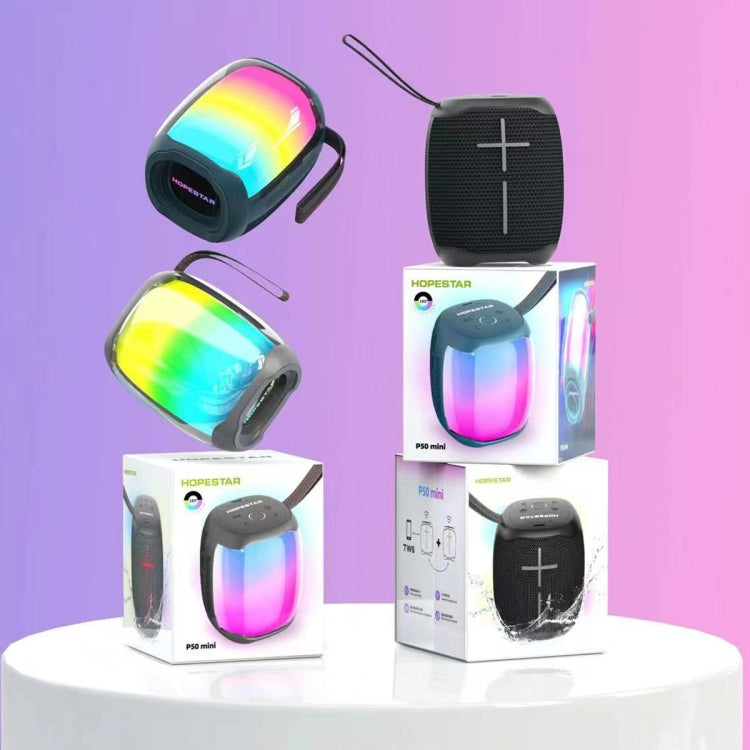 Avelena | HOPESTAR P50 mini TWS Outdoor RGB Licht IPX6 wasserdicht Bluetooth Lautsprecher (Schwarz)