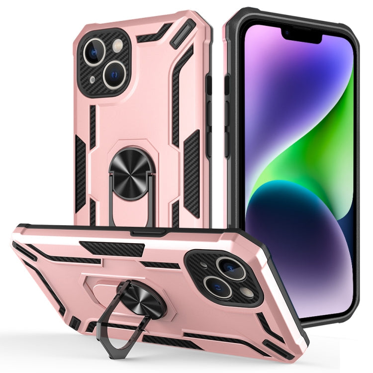 Avelena | iPhone 14 Plus Warship Armor 2 in 1 stoßfeste Telefonhülle - Rose Gold