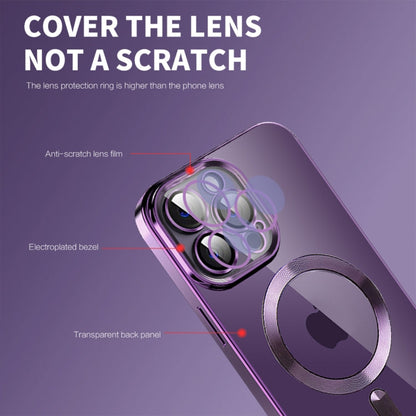 Avelena | iPhone 14 CD-Texturplatten TPU MagSafe-Handyhülle mit Linsenfilm - Sierra Blau