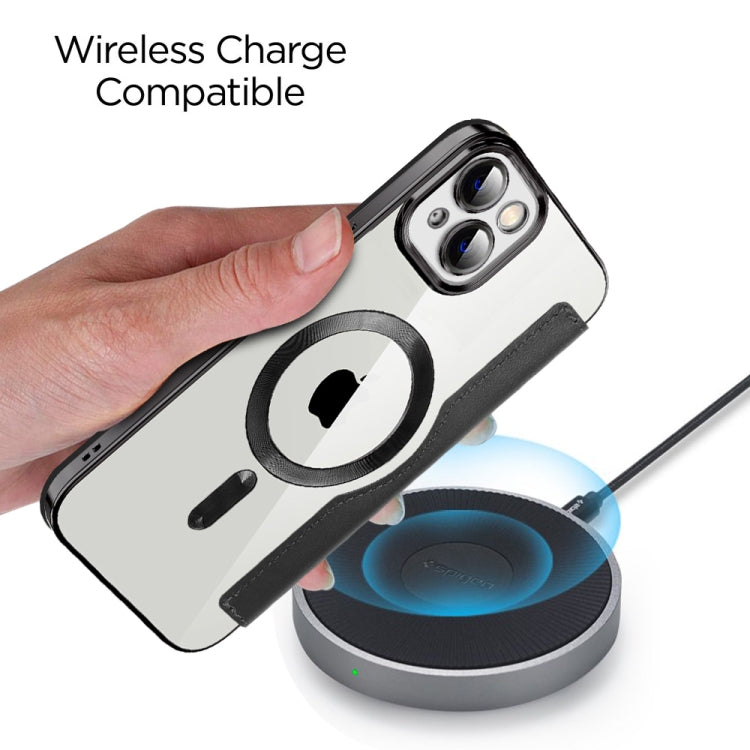 Avelena | iPhone 14 MagSafe Magnet RFID Anti-Diebstahl Leder Handyhülle - Dunkelgrün