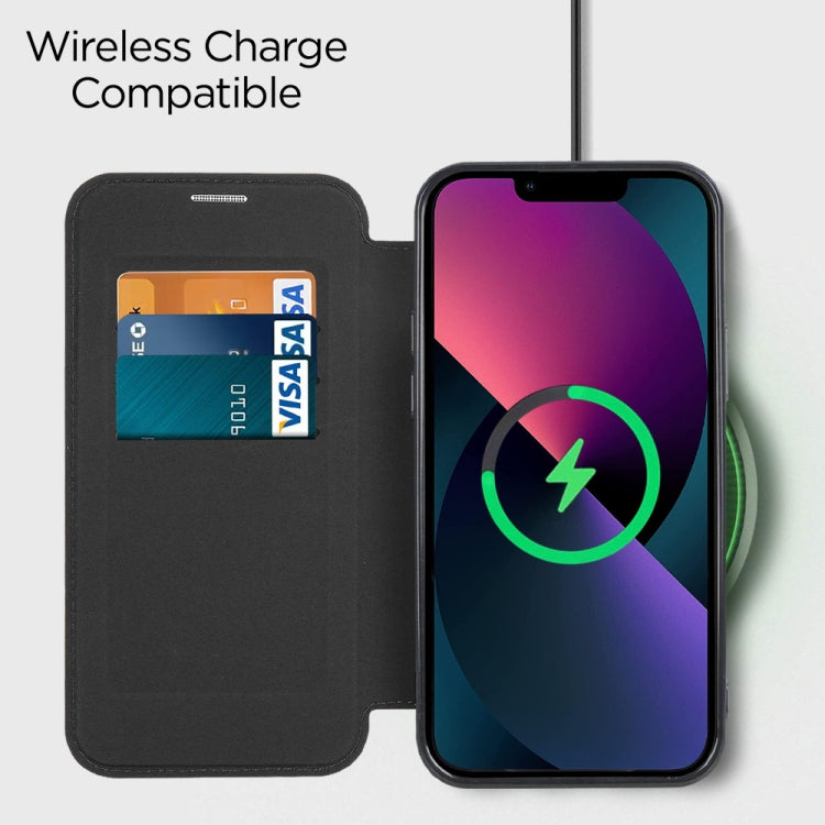 Avelena | iPhone 14 MagSafe Magnet RFID Anti-Diebstahl Leder Handyhülle - Dunkelgrün