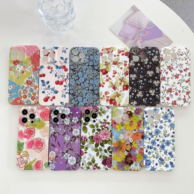 Avelena | iPhone 14 Wasser Aufkleber Blumenmuster PC Handyhülle - Bunte Blumen
