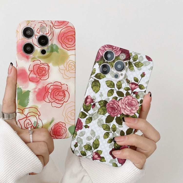 Avelena | iPhone 14 Plus Wasser Aufkleber Blumenmuster PC Handyhülle - Bunte Blumen