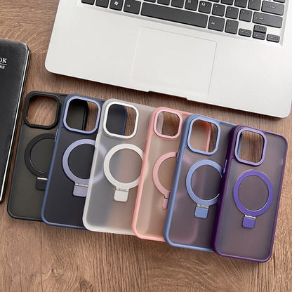 Avelena | iPhone 14 Skin Feel MagSafe Magnet Halter Telefonhülle - Schwarz