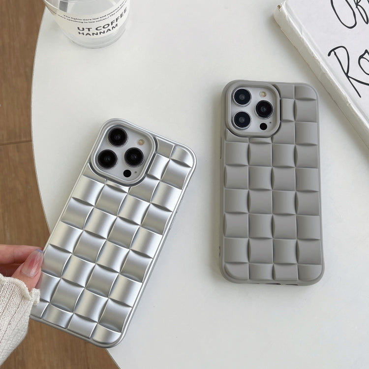 Avelena | iPhone 14 3D Würfelgewebe Textur Hautgefühl Handyhülle - Orange