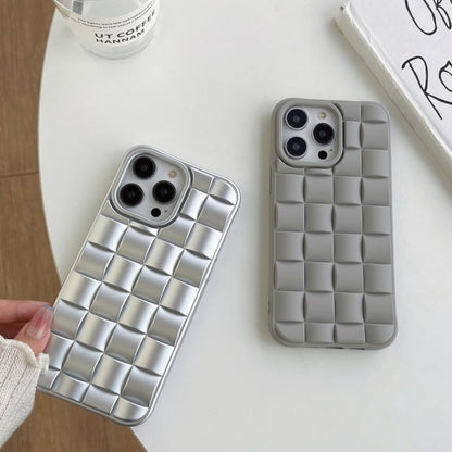 Avelena | iPhone 14 3D Würfelgewebe Textur Hautgefühl Handyhülle - Orange