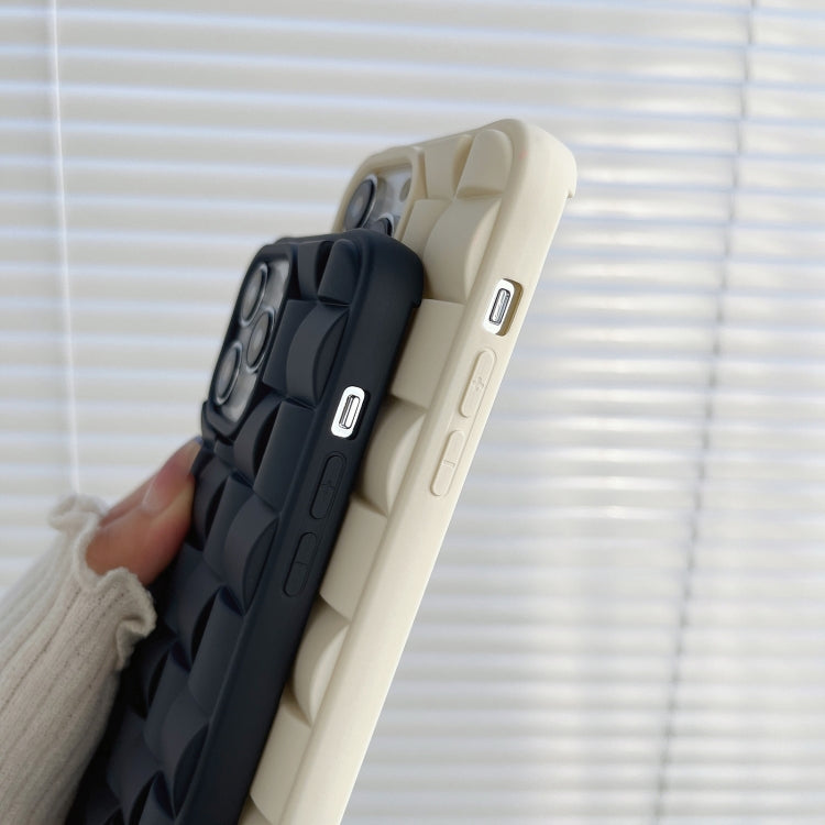 Avelena | iPhone 14 3D Würfelgewebe Textur Hautgefühl Handyhülle - Orange