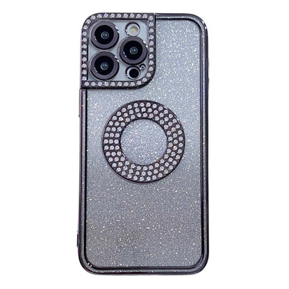 Avelena | iPhone 14 elektroplattierte Diamant-Gradient-Glitzer-Handyhülle - Sierra Blau