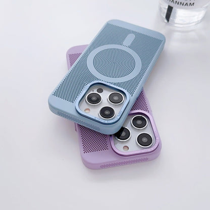 Avelena | iPhone 14 Grid Cooling MagSafe Magnetische Hülle - Sierra Blau