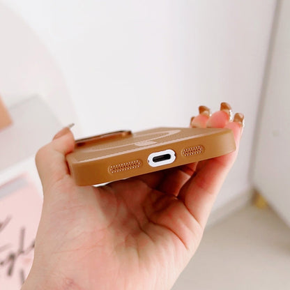 Avelena | iPhone 14 Plus Grid Cooling MagSafe Magnetische Handytasche - Pflaumenrot