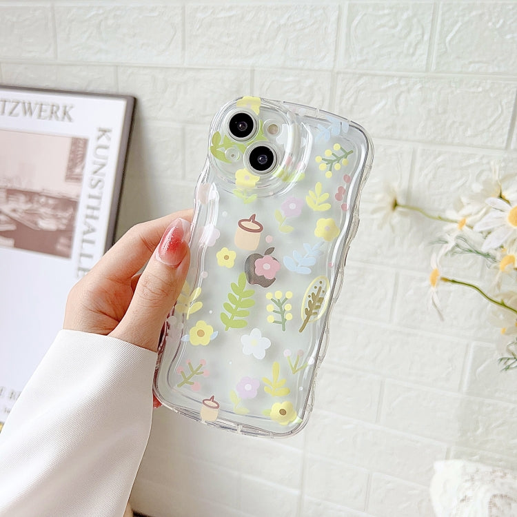 Avelena | iPhone 14 Kleines Blumentelefonetui mit Armband - Grüner Zweig
